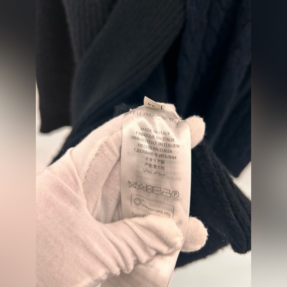 Stella McCartney asymmetric wrap knit sweater tunic blue sparkle black 44 US 8 - Picture 7 of 10